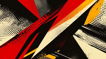 Abstract geometric pattern with halftone stripes, capturing the dynamic feel of extreme sports and urban styles.