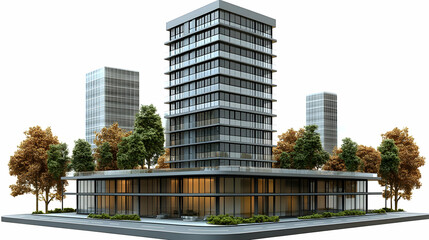 Modern Cityscape 3D Illustration