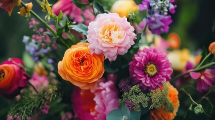 Obraz premium Bright and colorful garden-inspired floral design