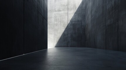 Minimalist Concrete Interior with Light