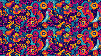 Fototapeta premium Seamless abstract pattern design in vibrant colors for text advertisement and card printing marketing materials