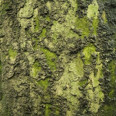 Close-up of green moss growing on rough concrete surface.