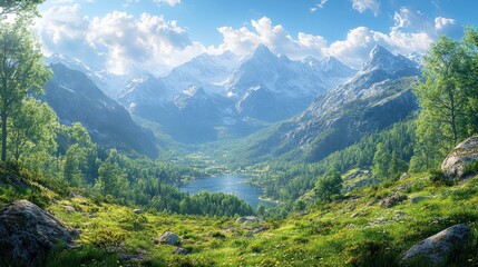 Fototapeta premium river and a unique natural landscape, wallpaper, backgrounds