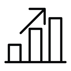 A rising graph design icon that can be used as a symbol of increase, stock, business, profit, effectiveness or other editing tools.