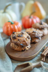 sweet home made pumpkin chocolate chip cookies