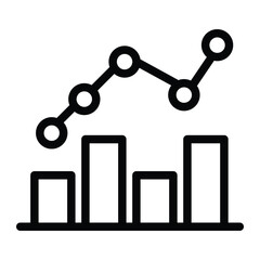 A rising graph design icon that can be used as a symbol of increase, stock, business, profit, effectiveness or other editing tools.