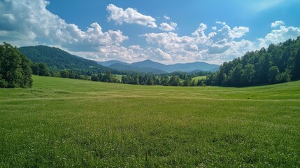 Fototapeta premium Photo. A meadow with lush green grass