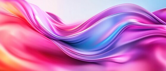 Naklejka premium Colorful abstract wave, flowing fabric texture on soft gradient background.