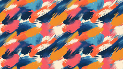 Fototapeta premium Colorful brushed painted abstract background with a seamless pattern ideal for textile design and digital artwork