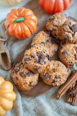 sweet home made pumpkin chocolate chip cookies