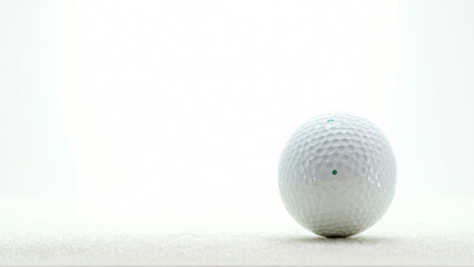 a close up of a golf ball isolated on white background