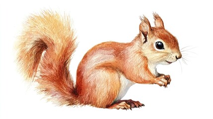 Obraz premium Watercolor Painting of a Red Squirrel