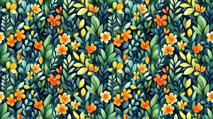 Seamless pattern featuring watercolor toucans surrounded by tropical foliage ideal for fabric design and stationery