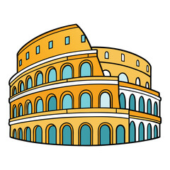vector el coliseo de roma on white background
