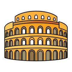 Naklejka premium vector el coliseo de roma on white background