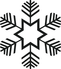 Star-Centered Snowflake Vector Silhouette for Winter and Holiday Design Elements