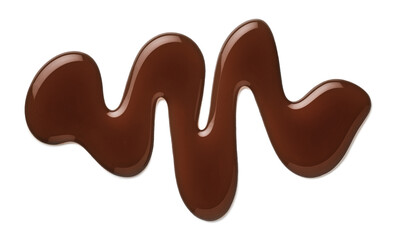 Dark chocolate sauce swirl isolated on white background