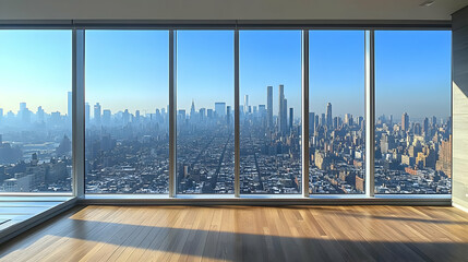 Fototapeta premium Cityscape View from Window