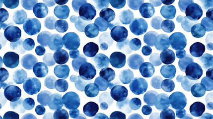 Seamless watercolor pattern featuring varying shades of blue ideal for textile design and digital backgrounds