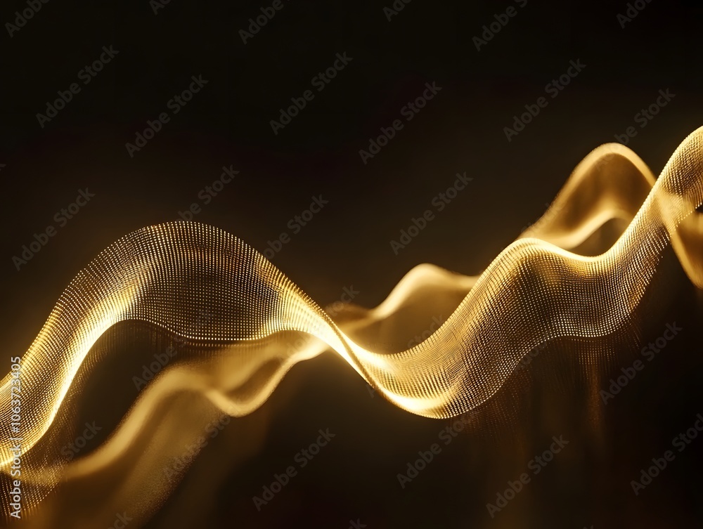 Aufkleber elegant wave patterns in golden light and shadow