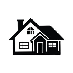 house silhouette vector illustration for architectural design