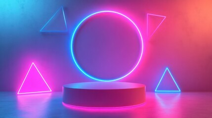 Neon Lights and Geometric Shapes