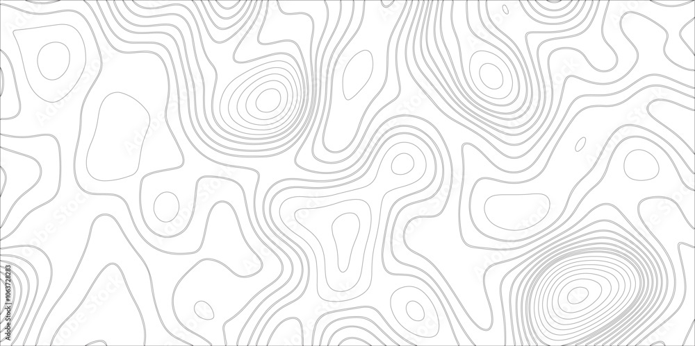 Poster Abstract wavy curved lines background. abstract pattern background vector topographic map. The black on white contours vector topography stylized height of the lines map Seamless pattern banner design