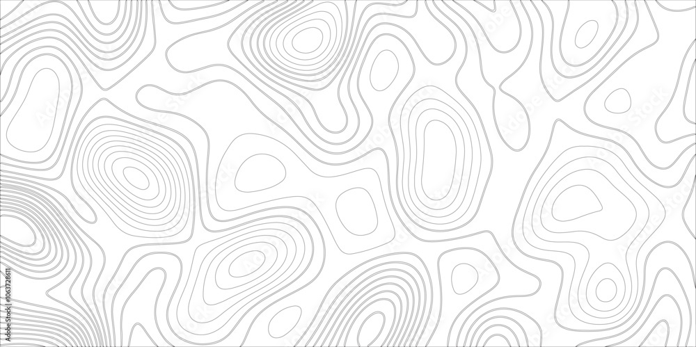 Aufkleber Abstract wavy curved lines background. abstract pattern background vector topographic map. The black on white contours vector topography stylized height of the lines map Seamless pattern banner design