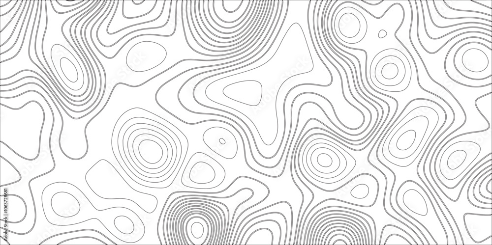 Aufkleber Abstract wavy curved lines background. abstract pattern background vector topographic map. The black on white contours vector topography stylized height of the lines map Seamless pattern banner design