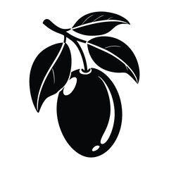 loquat fruit silhouette vector icon for a tropical fruit design
