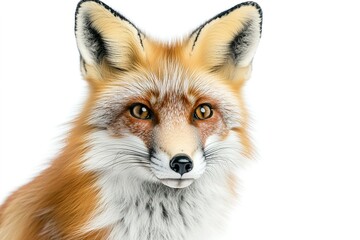 Stylized portrait of an alert fox with striking eyes