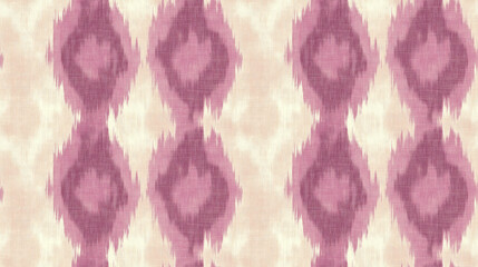 Obraz premium Lilac Ikat wallpaper featuring an ethnic geometric design with pale tones ideal for home decor or textile applications