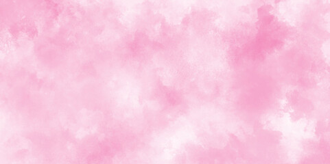 watercolor stain of pink paint with washes of watercolor, aquarelle paint paper textured canvas of pink soft color stains and splashes, hand painted soft and light cloudy watercolor background.