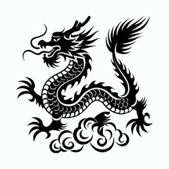 Fototapeta premium Dragon icon vector art silhouette design image