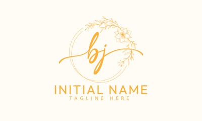 BJ J B  initial signature logo template vector