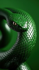 Fototapeta premium Exploring the intricate texture of a greenish snakeskin pattern reflecting bioengineering artistry