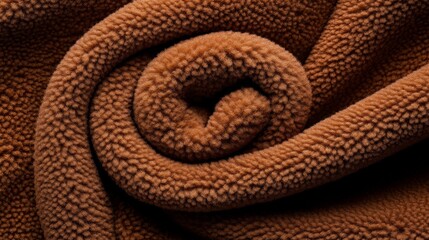 Fototapeta premium Cozy Brown Fleece Fabric Texture: A close-up, high-resolution image showcasing the intricate texture of brown fleece fabric. Soft, plush, and inviting.