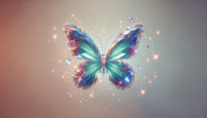 Magical Crystal Butterfly with Sparkle Effect