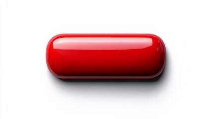 Red Pill: A single, glossy red pill isolated on a white background. The pill's smooth, rounded shape and vibrant color create a striking visual.  