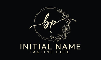  BP P B initial signature logo template vector