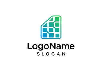 technology data logo design vector