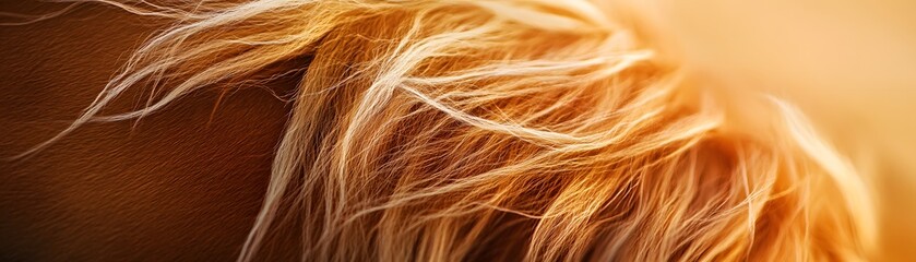 Fototapeta premium Close-up of a Horse's Golden Mane in Sunlight