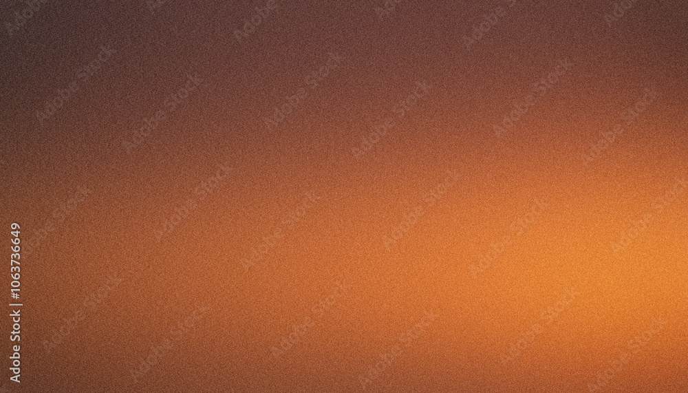 Poster gradient fading from brown to dark orange on abstract grainy textured background, creating a warm an