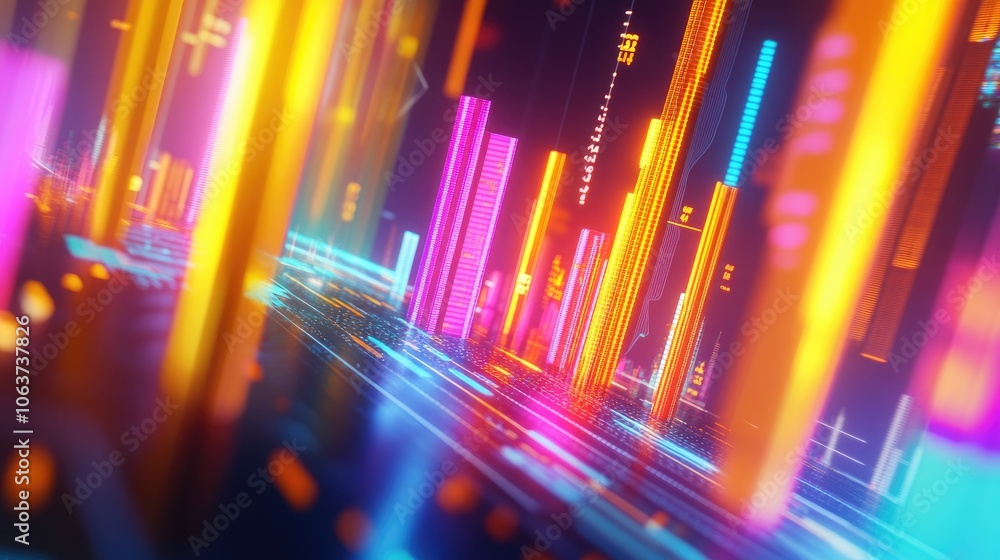 Poster colorful abstract data visualization background