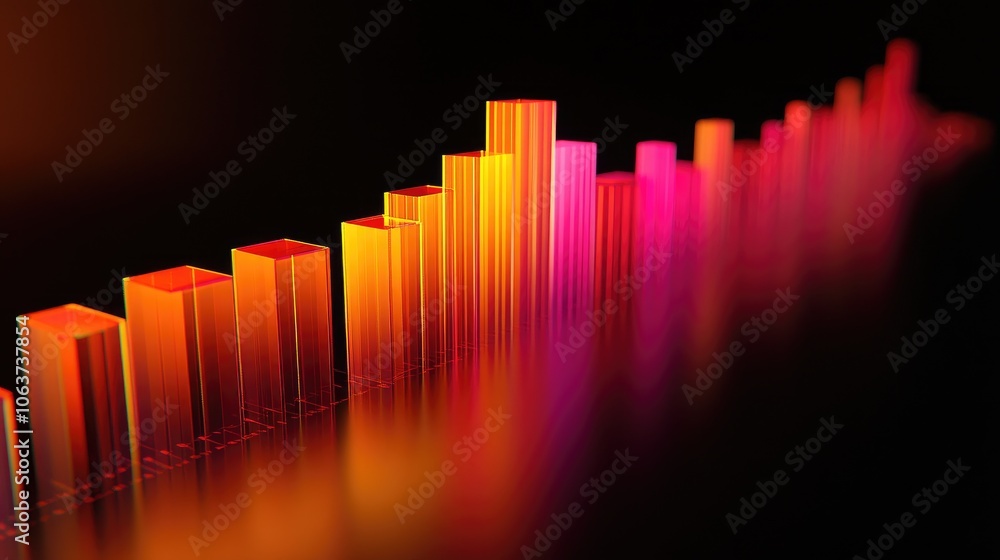 Poster abstract colorful sound wave visualization