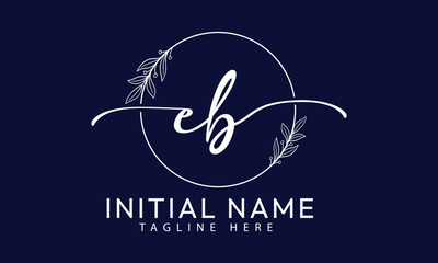  EB B E initial signature logo template vector