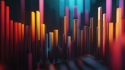 Obraz premium Vibrant Abstract Sound Wave Visualization