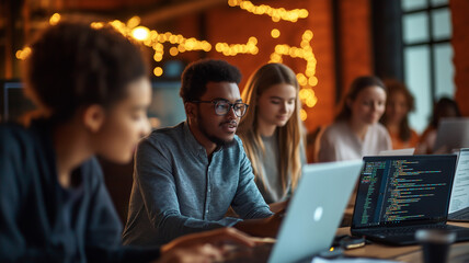 A group of students in a tech workshop