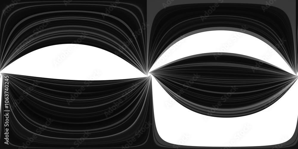Wall mural hdri glowing round illuminated lines with motion blur, 3d rendering. 360 seamless panoramic view