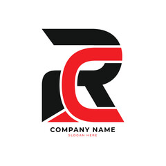 RC letter logo design template. RC Logo for brand.